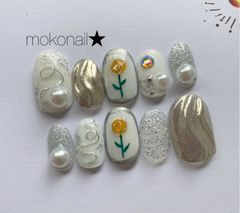 ワイヤーお花★ニュアンスネイル