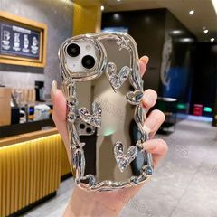 iphone16 ケース 鏡ケース iPhone ハート形 シリーズ iPhone用ケース iphone15 ケース アイフォン ケース スマホケース iphone14