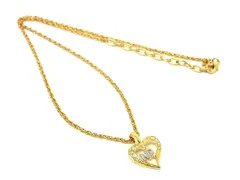 ■新品同様■ NINA RICCI ニナリッチ ラインストーン ハート ネックレス ペンダント アクセサリー レディース ゴールド系 DE7132