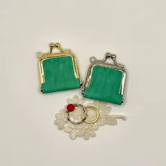 イタリアンレザーがま口こものいれ（水色✖️ターコイズブルー）