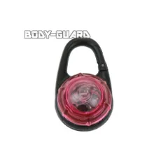 ペットにも使えるLEDライトカラビナタイプ　電池式　ピンク