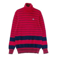 サイズ：0 PEARLY GATES パーリーゲイツ  タートルネック ニットセーター ボーダー柄 レッド系 [240101413250] ゴルフウェア レディース ストスト