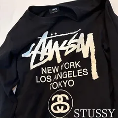 ステューシー　STUSSY　worldtour L/S   ワールドツアー　コットン　ロングスリーブTシャツ　ロンT　ブラック　サイズ：S