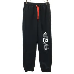 adidas アディダス ロングパンツ 160 ブラック キッズ 古着