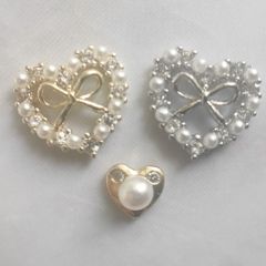 ネイルパーツ ハート 3個セット ゴールド シルバー パール 可愛い 高級感 金