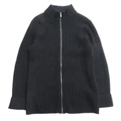 UNIQLO＋J ユニクロ プラスジェイ ドライバーズ ニット ジャケット セーター ジップアップ ブルゾン ウール L 黒 ブラック メンズ 古着 中古 USED