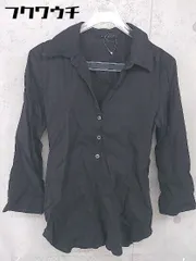 ◇ ◎ Theory セオリー リネン混 七分袖 シャツ ブラウス サイズ2 ブラック レディース  【1105060002083】