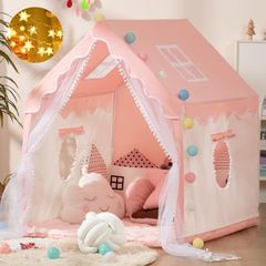 キッズ ゲームテント キッズテント 室内プリンセス 女の子お城 ゲームハウスファミリー 小さな家 星明かりのついた アウトドア おもちゃハウス 誕生日 クリスマスプレゼント