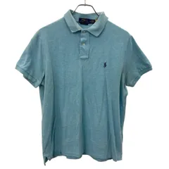 POLO RALPH LAUREN 半袖 ロゴポロシャツ M ライトブルー ポロラルフローレン ワンポイント ロゴ 刺繍 古着卸 アメリカ仕入 a707-5188