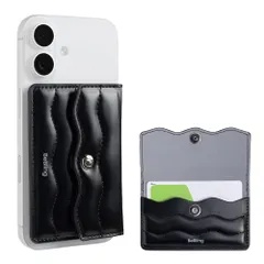 ハミィ iFace BeBling MagSafe対応 カードウォレット MagSynq (ブラック)【アイフェイス ビーブリング メタルリングステッカー付属 マグネット式 マグセーフ対応 カードケース ウォレット カード2枚収納】のサムネイル