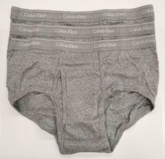 【Lサイズ】Calvin Klein(カルバンクライン)   コットン100％ ブリーフ グレイ 3枚セット メンズブリーフパンツ 男性下着 NB3999
