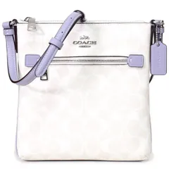 コーチ バッグ COACH コーティングキャンバス レザー シグネチャー ミニ ローワン ファイル バッグ クロスボディ 斜めがけ ショルダーバッグ チャーク×ミスト【訳あり】CF340