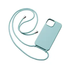 新品 エレコム iPhone 14 / 13 ケース カバー ショルダーストラップ付き 長さ調節可能 シリコン ストラップホール付き グリーン PM-A22ASCSSGN