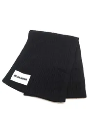 JIL SANDER ジルサンダー 20AW ウールリブニットマフラー ブラックのサムネイル