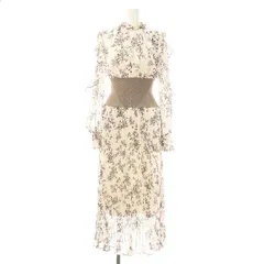 スナイデル SNIDEL 23AW ウエストリブプリントワンピ ワンピース プリーツ 花柄 1 アイボリー モカベージュ /CX ■OS