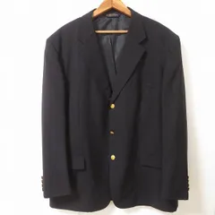 #axc ブルックスブラザーズ BrooksBrothers シングルジャケット 44REG 濃紺 S3B 背抜き 金ボタン モヘヤ混 メンズ [941692]のサムネイル