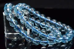 透明高品質 ブルートパーズ 7.5mm ブレスレット◆グラム230円◆ 1個売り パワーストーン 天然石 _B427-75