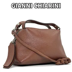【コンパクトなのに収納力抜群✨】　GIANNI CHIARINI ジャンニキャリーニ　アリファS 2WAY ショルダーバッグ シボ革 レディース　ブラウン