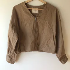 レイカズン ノーカラー ジップアップ ジャケット レディース F ベージュ 2571202510020057