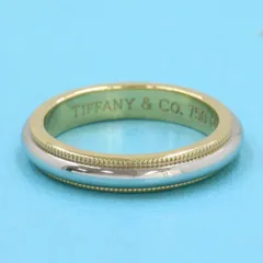 ティファニーミルグレインワイドリング　15号　新品仕上げ　無傷未使用に近い TIFFANY & CO.(ティファニー) AU750 Milgrain ring ミルグレイン