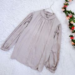 〚ELEGARMENT〛　(40)L相当　上品モックネックギャザー入りブラウス