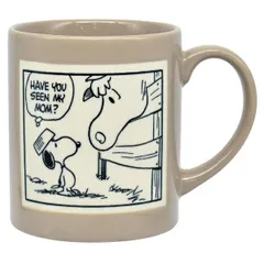 スヌーピ SNOOPY コミック グレー マグ コップ PEANUTS
