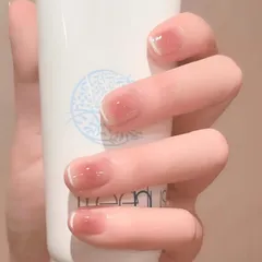 【在庫セール】ネイルチップ ショート 24枚 ピンク ネイル 付け爪 チップ 短め 可愛い フレンチ スクエアオフ (R350)