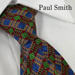 《美品》Paul Smith (ポール・スミス) ネクタイ 総柄 ストライプ 小紋 マルチカラー