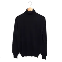バーニーズニューヨーク BARNEYS NEW YORK SVEVO タートルネック ニット セーター 長袖 ハイゲージ ウール 無地 M ブラック 黒 /FT4のサムネイル