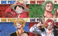 【中古】キャラカード ルフィ＆ゾロ＆サンジ＆シャンクス バースデイコレクションカード2023 4枚セット 「ワンピース」