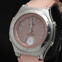 稼働 カシオ ウェーブセプター 4739 LWA-M140 ラウンド 電波ソーラー ピンク文字盤 レディース腕時計 TKD 2000000 NSK