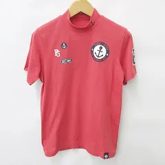 パーリーゲイツ PEARLY GATES ゴルフ シャツ 半袖 ハイネック プリント 赤 レッド 4