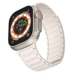 キッソス（ＫＩＳＳＯＳ） Apple Watch アップルウォッチ シリコン バンド ベルト 49mm 45mm 44mm 42mm ultra ウルトラ スポーツ 男女兼用 (ホワイト) [ホワイト]