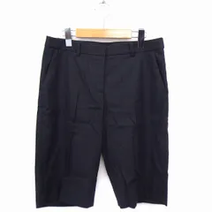 シップス SHIPS Sassily パンツ ハーフ 6分丈 ストライプ ウール L ブラック 黒 /FT46