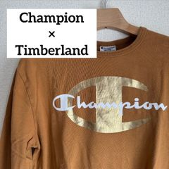 Champion timberland アメリカ古着 ロングTシャツ プリントTシャツ BROWN L