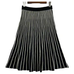 any SiS エニィスィス   ストライプスカート size2/ブラック×ホワイト