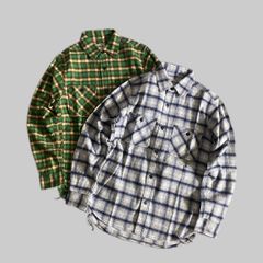 【HOUSTON】RECYCLE COTTON CHECK FLANNEL SHIRTS