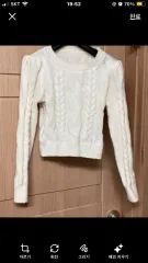 パフスリーブ ケーブルニット アイボリー