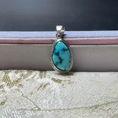 上級 EU製 ★ターコイズ トルコ石・ペンダント★アクセサリー 天然石 きれいめ プレゼント1 約15.1*9.1*4.5mm ZB9195