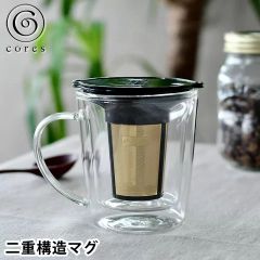 コレス ゴールドフィルター ドリッパー付きマグ ダブルウォール マグ グラス 300ml コーヒードリッパー