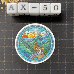 방수 스티커 만리장성 스테인드 글라스풍 일러스트 AX-50