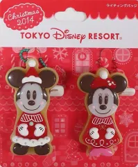 【中古】バッジ・ピンズ ミッキー＆ミニー ライティングバッジ 「ディズニー・クリスマス2014」 東京ディズニーリゾート限定