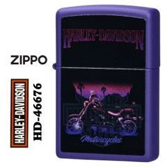 zippo(ジッポーライター)ハーレーダビッドソン Harley-Davidson HARLEY バイク パープルマット HD-46676 特殊ブラックライト塗料仕上げ オイルライター 紫 メンズ 渋い おしゃれ カッコイイ　ギフト プレゼント