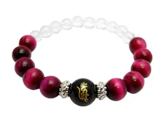 ウーン 愛染明王 (あいぜんみょうおう) オニキス ブレスレット 梵字玉 数珠 各色タイガーアイ 天然石 風水 パワーストーン / インペリアルオーラ おしゃれ かわいい オシャレ 可愛い プレゼント ギフト 贈り物