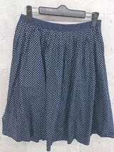 ◇ MACKINTOSH PHILOSOPHY ドット 水玉 サイドジップ フレア 膝丈 プリーツ スカート 36 ネイビー *  【1002799500265】