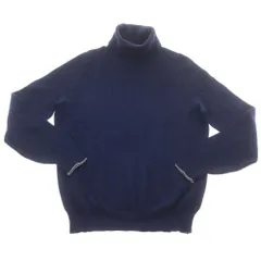 【中古】ブルネロクチネリ Brunello Cucinelli ウールカシミヤシルク リブ タートルネック プルオーバーニット ライトネイビー【サイズ50】【メンズ】