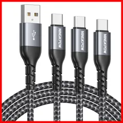 【在庫処分】NINGKPOW USB C ケーブル【3本セット 1M+1M+2M】タイプc ケーブル 3.1A 急速充電 高速データ転送 USB Type C ケーブル ナイロン編み USB-A to USB-C ケーブル Galaxy S23/S22/S21