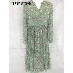 ◇ Sonny Label URBAN RESEARCH 花柄 ウエストゴム 長袖 膝下丈 ワンピース サイズF グリーン マルチ レディース 【中古】 【1102220024176】