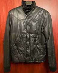 MADE IN ITALY製 WLG by Giorgio Brato VERA PELLE ラムレザージャケット ブラック 44サイズ