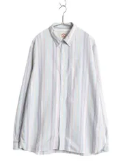 【お得なクーポン配布中!】 ブルックスブラザーズ ストライプ 3点留め 長袖 ボタンダウン シャツ メンズ XL / 長袖シャツ オックスフォード マルチカラー ワンポイント